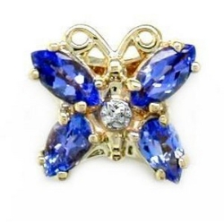 N360 14K MQ/PS TANZANITE DIAMOND SLIDE 